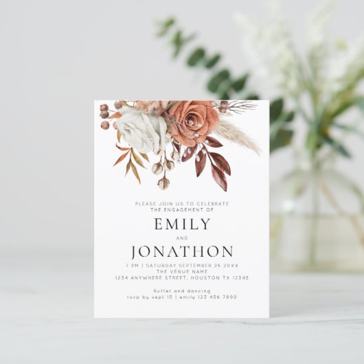 バジェット素朴テラコッタ花模様婚約パーティ (スタンド正面)