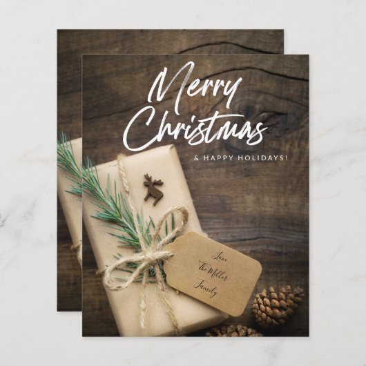 バジェット素朴トナカイと現在のメリークリスマス (正面/裏面)