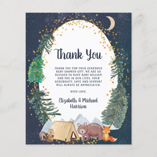 バジェット素朴ナイトスカイ赤ちゃんシャワーありがとう (正面)