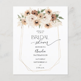 バジェット素朴ニュートラルボホフローラブライダルシャワー チラシ