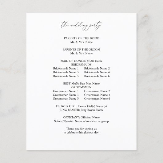 バジェット素朴ニュートラルBohoフローラ結婚の式 チラシ (裏面)