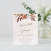 バジェット素朴ニュートラルBohoフローラ結婚式の招待 (スタンド正面)