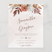 バジェット素朴ニュートラルBohoフローラ結婚式の招待 (正面)