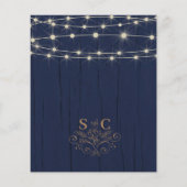 バジェット素朴ネイビーブルーストリングラ結婚イト (裏面)