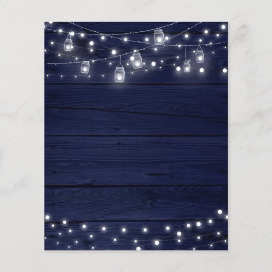 バジェット素朴ネイビーWood Mason Jars日付を保存 (裏面)