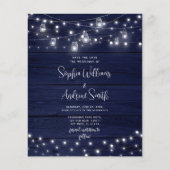 バジェット素朴ネイビーWood Mason Jars日付を保存 (正面)