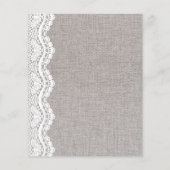 バジェット素朴バーラップレースブライダルシャワー招待 (裏面)