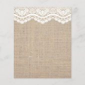 バジェット素朴バーラップレースブライダルシャワー招待 (裏面)
