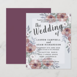 バジェット素朴バーントオレンジ結婚式招待状