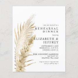 バジェット素朴パンパスリハーサルディナー招待状