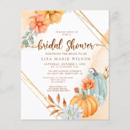 バジェット素朴パンプキンスのブライダルシャワーへの招待