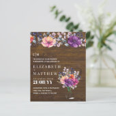 バジェット素朴パープルコーラルピーチ結婚式の招待 (スタンド正面)
