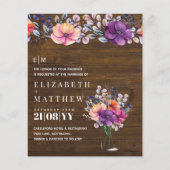 バジェット素朴パープルコーラルピーチ結婚式の招待 (正面)