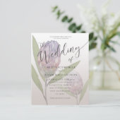 バジェット素朴パープルフローラ結婚式招待状 (スタンド正面)