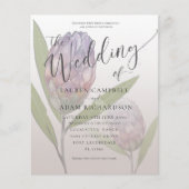 バジェット素朴パープルフローラ結婚式招待状 (正面)