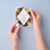 バジェット素朴パープル、ピンクおよび金ゴールドのフローラの結婚F チラシ (手)