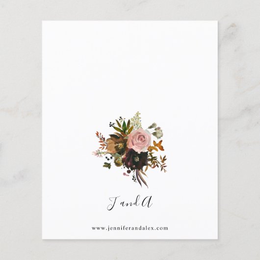 バジェット素朴パープル、ピンクおよび金ゴールドのフローラの結婚F チラシ (裏面)