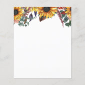 バジェット素朴ヒマワリ結婚式招待状 (裏面)