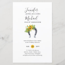 バジェット素朴ヒマワリ馬蹄舎結婚の請求書