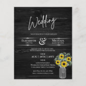 バジェット素朴ヒマワリBabysブレスウェディング招待 (正面)