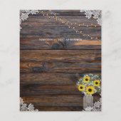 バジェット素朴ヒマワリBabysブレスウェディング招待 (裏面)