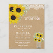 バジェット素朴ヒマワリBabysブレスウェディング招待 (正面)