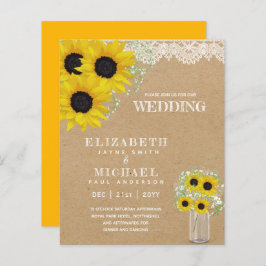 バジェット素朴ヒマワリBabysブレスウェディング招待