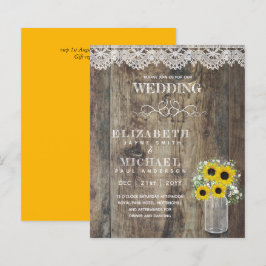 バジェット素朴ヒマワリBabysブレスウェディング招待