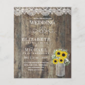 バジェット素朴ヒマワリBabysブレスウェディング招待 (正面)