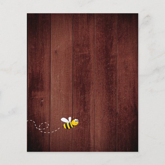 バジェット素朴ビーベイビーシャワーサンフラワー招待状 (裏面)