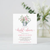 バジェット素朴ピンクのフローラブライダルシャワー招待状 (スタンド正面)