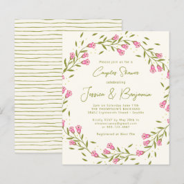 バジェット素朴ピンクガーデンフラワーカップルシャワー