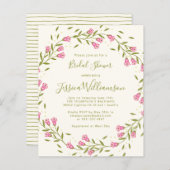 バジェット素朴ピンクガーデンフラワーズブライダルシャワー (正面/裏面)