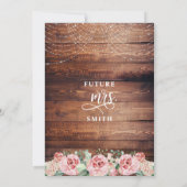 バジェット素朴ピンクフローラホワイトガウンブライダルシャワー 招待状 (裏面)