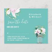 バジェット素朴ピンクマグノリアスフローラ日付を保存 (正面)