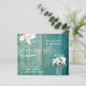 バジェット素朴ピンクマグノリアス結婚式RSVP (スタンド正面)