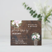 バジェット素朴ピンクマグノリアス結婚式RSVP (スタンド正面)