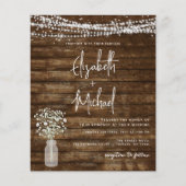 バジェット素朴ファームハウスライト結婚式招待状 チラシ (正面)