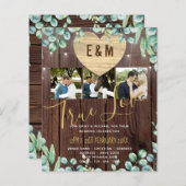 バジェット素朴フォトコラージュの結婚緑の魅力 (正面/裏面)