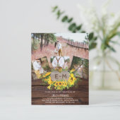 バジェット素朴フォトサンフラワー結婚式招待状 (スタンド正面)