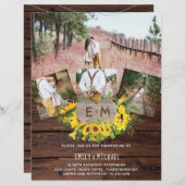 バジェット素朴フォトサンフラワー結婚式招待状 (正面/裏面)