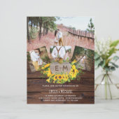 バジェット素朴フォトサンフラワー結婚式招待状 (スタンド正面)