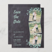 バジェット素朴フォト緑のQRコード日付を保存 (正面/裏面)