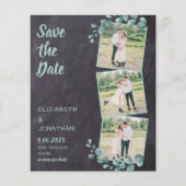 バジェット素朴フォト緑のQRコード日付を保存 (正面)