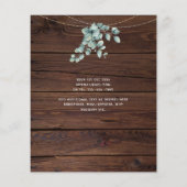 バジェット素朴フォトEUCALYPTUS結婚式招待状 (裏面)