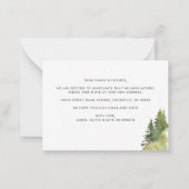 バジェット素朴フォレスト引っ越しました新しいホームムービング ノートカード (裏面)