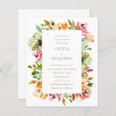 バジェット素朴フローラカップルシャワー招待状 (正面/裏面)
