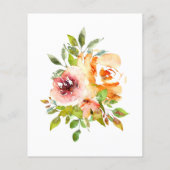 バジェット素朴フローラカップルシャワー招待状 (裏面)