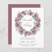 バジェット素朴フローラテラコッタ結婚式招待状 (正面/裏面)