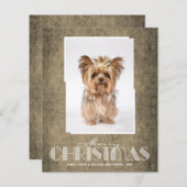 バジェット素朴ブラウンメリークリスマスフォトカード (正面/裏面)
